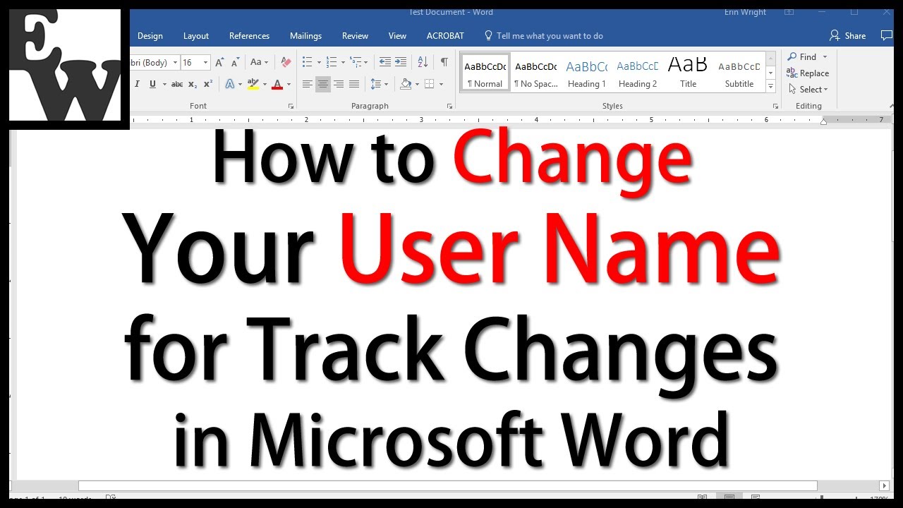 Microsoft word mac 2016 change author name track changes in word
